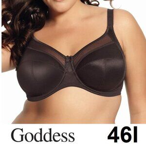 Goddess Plus Size Keira Banded Underwire Bra Black 46I